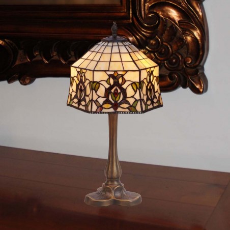 Lámpara de mesa Tiffany Hexa