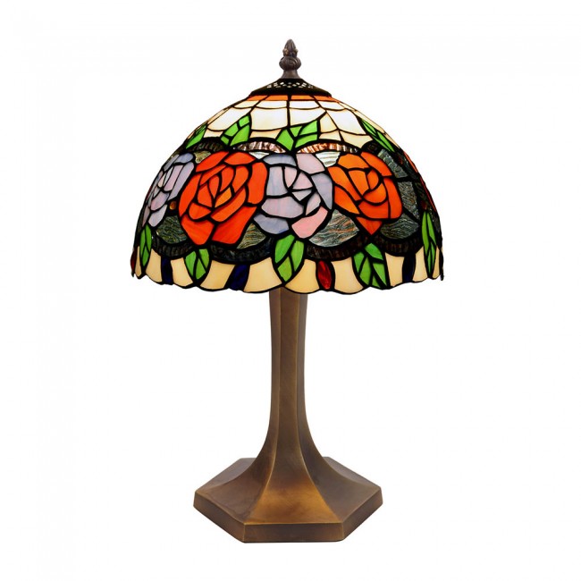 Lámpara de sobremesa Rosy cristal Tiffany Lámpara de sobremesa Rosy cristal Tiffany