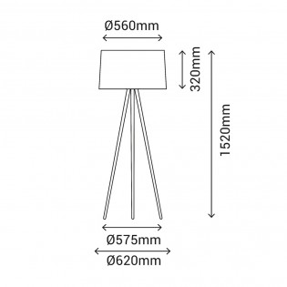 Lámpara de pie trípode Bea
