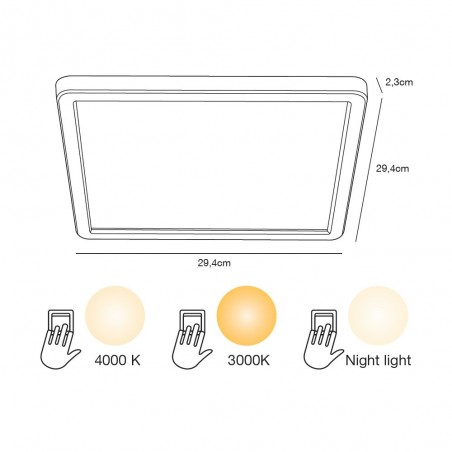 Plafón LED Oja 29 Square (14,5W)