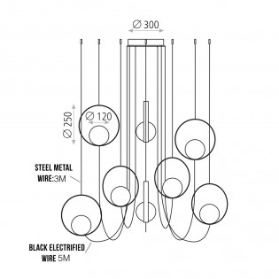 Lámpara de techo LED Halo (8x5W)
