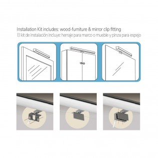 Aplique LED para espejos de baño Dustin (15W)