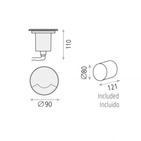 Empotrable de suelo exterior Indus