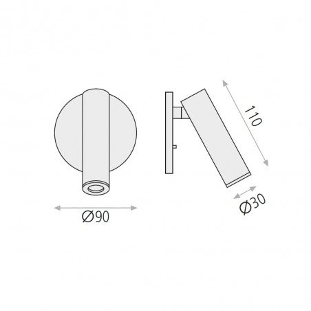 Aplique lector empotrable LED Atria (3W)