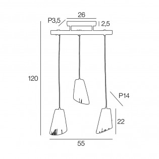 Regleta de techo Playa (3 luces) Regleta de techo Playa (3 luces)