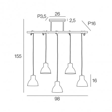 Ceiling Track Lamp Dock (5 lights)