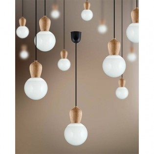 Wooden light bulb holder pendant Acorn