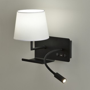 Wall Lamp with LED reader and USB Hold