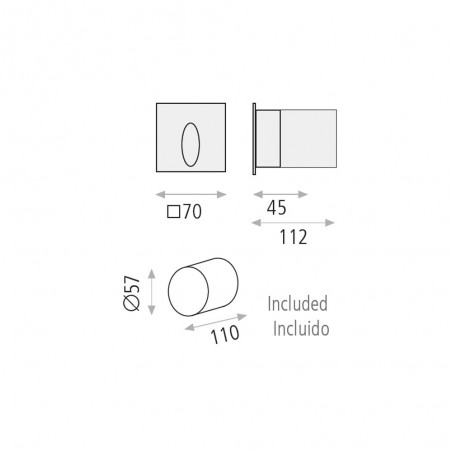 Reccessed Outdoor LED Wall Lamp Virgo (4W)