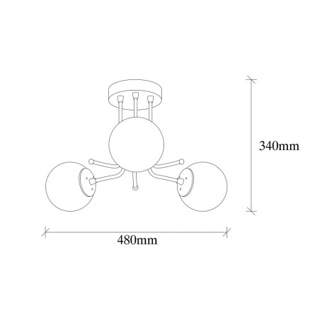 Ceiling Flush Light Marga (3 lights)