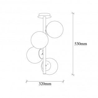 Plafón de techo Sinza (4 luces)