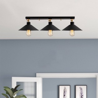 Regleta de techo Harvey Negro (3 luces)