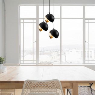 Cluster Pendant Lamp Harvey 20 Black/Gold (3 lights)