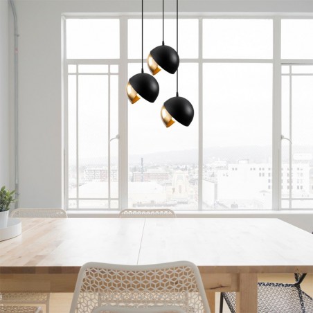 Cluster Pendant Lamp Harvey 20 Black/Gold (3 lights)