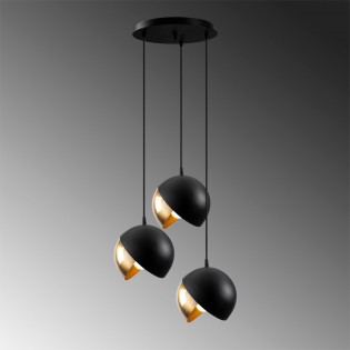 Cluster Pendant Lamp Harvey 20 Black/Gold (3 lights)
