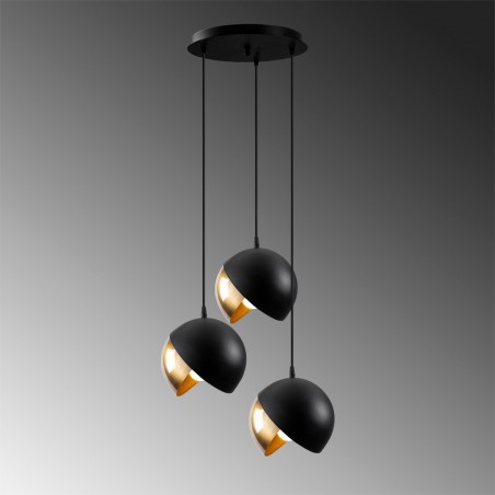 Cluster Pendant Lamp Harvey 20 Black/Gold (3 lights)
