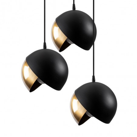 Cluster Pendant Lamp Harvey 20 Black/Gold (3 lights)