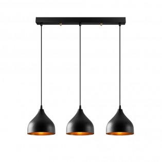 Regleta colgante Asney Negro (3 luces)