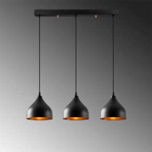 Regleta colgante Asney Negro (3 luces)
