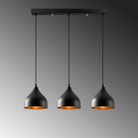 Regleta colgante Asney Negro (3 luces)