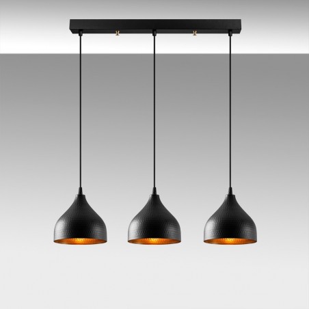 Regleta colgante Asney Negro (3 luces)