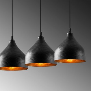 Regleta colgante Asney Negro (3 luces)
