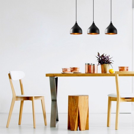Regleta colgante Asney Negro (3 luces)