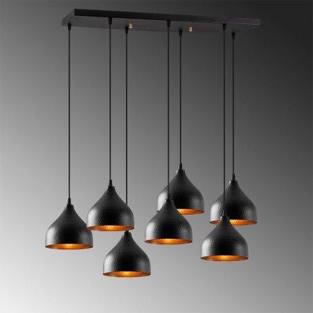 Pendant Lamp Asney 18 Black (7 lights)