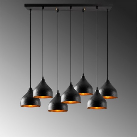 Lámpara colgante Asney Negro (7 luces)