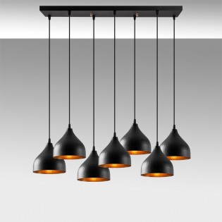 Pendant Lamp Asney 18 Black (7 lights)