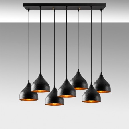 Lámpara colgante Asney Negro (7 luces)