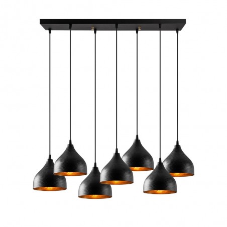 Lámpara colgante Asney Negro (7 luces)