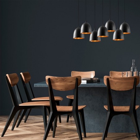 Pendant Lamp Asney 16 Black (7 lights)