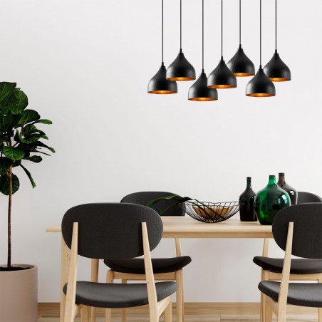 Pendant Lamp Asney 18 Black (7 lights)