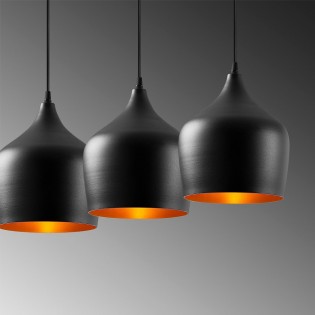 Pendant Track Light Momo 22  Negro (3 lights)
