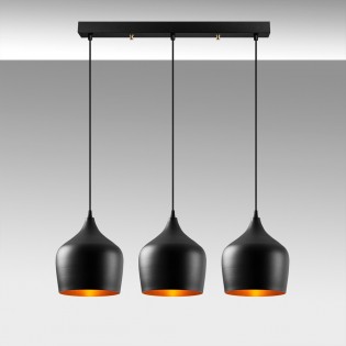 Pendant Track Light Momo 22  Negro (3 lights)