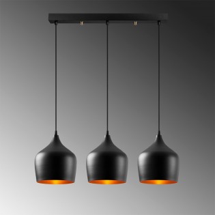 Pendant Track Light Momo 22  Negro (3 lights)
