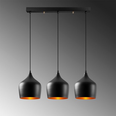 Pendant Track Light Momo 22  Negro (3 lights)