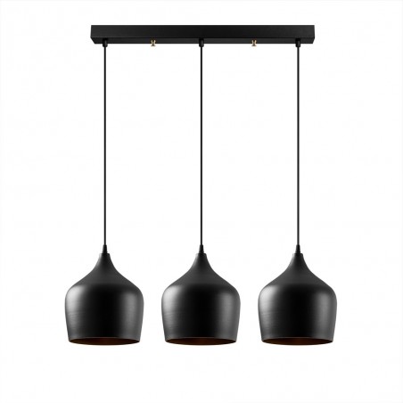 Regleta colgante Momo Negro (3 luces)