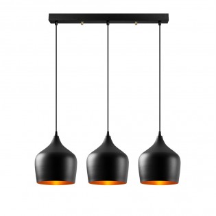 Pendant Track Light Momo 22  Negro (3 lights)