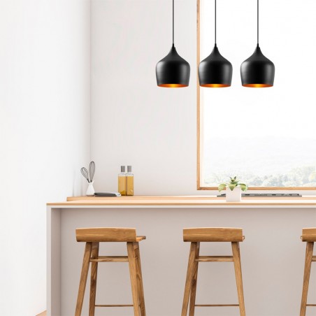 Pendant Track Light Momo 22  Negro (3 lights)