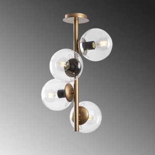 Plafón de techo Sinza Negro (3 luces)