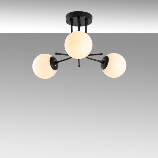 Plafón de techo Marga Negro (3 luces)