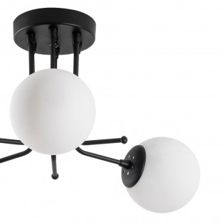 Ceiling Flush Light Marga Black (3 lights)