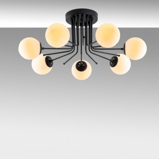 Plafón de techo Marga Negro (7 luces)