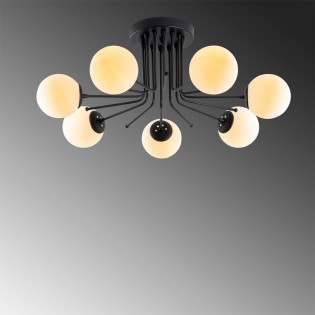 Plafón de techo Marga Negro (7 luces)