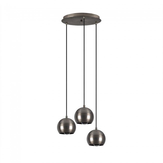 Lámpara colgante Harvey Platín (3 luces)