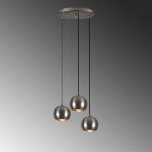 Lámpara colgante Harvey Platín (3 luces)