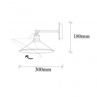 Aplique de pared Harvey 30 Negro