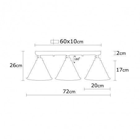Ceiling Track Light Harvey 20 Black (3 lights)